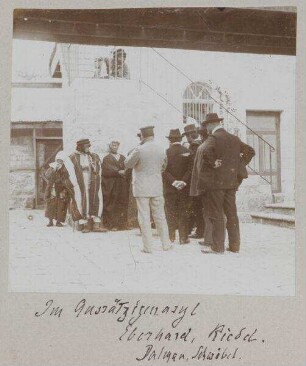 Im Aussätzigenasyl Eberhard, Riedel. Dalman, Schwöbel. [Jerusalem]