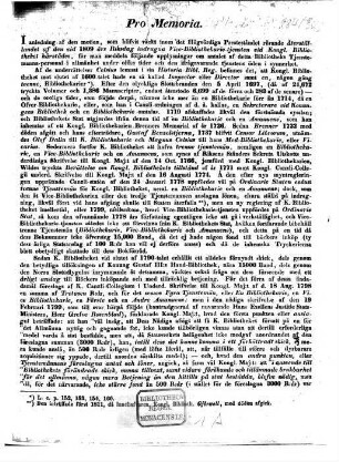 Pro-Memoria : [upplysingar om antalet af K. Bibliothekets Tjenstemanna-personal under olika tider]