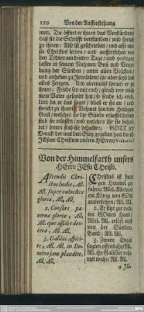 Von der Himmelfarth unsers Herrn Jesu Christi