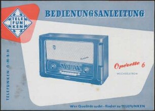 Bedienungsanleitung: Telefunken Operette 6