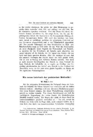 Ein neues Lehrbuch der praktischen Methodik