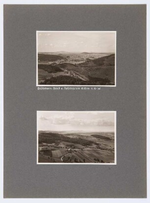 Referenzmappe 3/17 des Fotografen Walter Möbius : Mappenblatt 47 mit zwei Fotografien (Blicke vom Tollenstein in Böhmen)