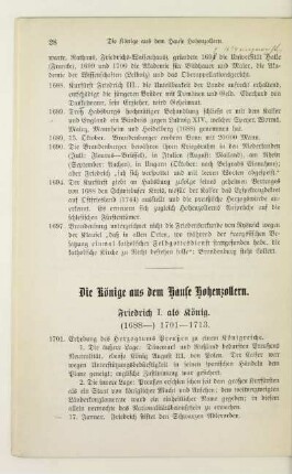 Friedrich I. als König. (1688-) 1701-1713