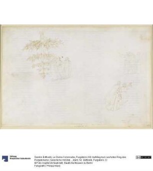 La Divina Commedia, Purgatorio XXII: Aufstieg zum sechsten Ring des Purgatoriums; Gespräche mit Statius; Buße der Schlemmer