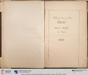 Kunstgewerbe - Museum zu Berlin. Bibliothek. Accessions - Katalog A. Bücher 1881
