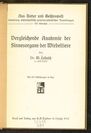 Vergleichende Anatomie der Sinnesorgane der Wirbeltiere