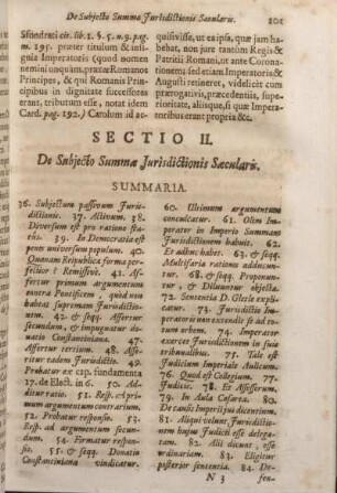 Sectio II. De Subjecto Summae Jurisdictionis Saecularis.