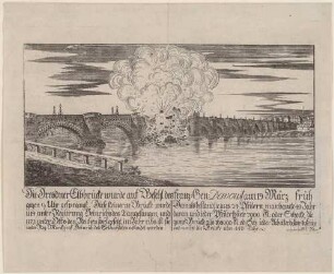 Die Sprengung der Augustusbrücke in Dresden durch Napoleonische Truppen am 19. März 1813
