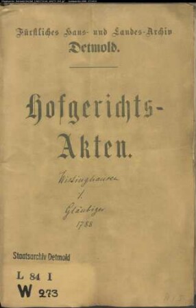 Wistinghausen, Amtsvogt gegen Gläubiger