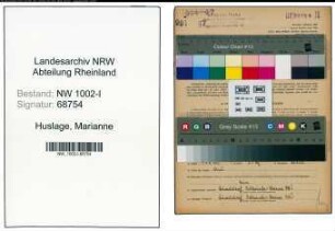 Entnazifizierung Marianne Huslage , geb. 31.05.1922 (Kontoristin)