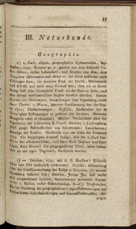 III. Naturkunde.