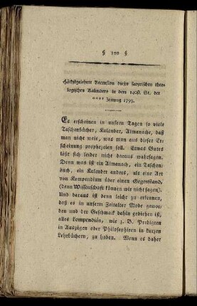 Höchstgelehrte Recension dieses satyrischen theologischen Kalenders ...