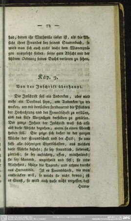 Kap. 9. Von der Inschrift überhaupt