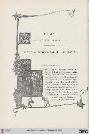 3. Pér. 24.1900: L' exposition rétrospective de l'art français, Les manuscrits : les arts à l'Exposition Universelle de 1900