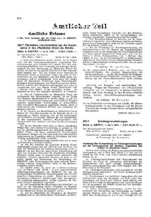 Übernahme von Umsiedlern aus der Sowjetunion in den öffetnlichen Dienst des Reichs : [Amtliche Erlasse] ; [Amtlicher Teil]
