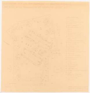 Gartenanlage Arbeiterwohnheim, Union Rheinische Braunkohlen Kraftstoff AG, Wesseling: Vorentwurf Bepflanzungsplan: Grundriss 1:200