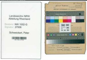 Entnazifizierung Peter Schweickert, geb. 06.08.1913 (Buchdrucker)