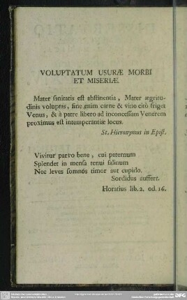 Voluptatum Usurae Morbi Et Miseriae