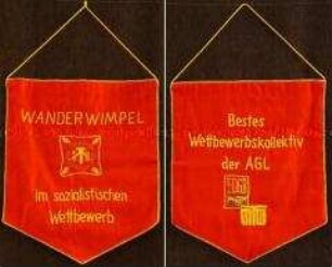 Wimpel der Mathias-Thesen-Werft (Wanderwimpel im Sozialistischem Wettbewerb)