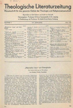 321-338 "Historischer Jesus" und Osterglaube