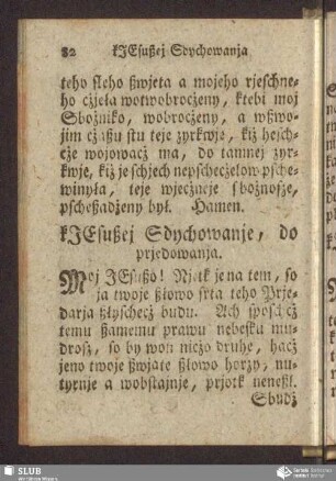 kJesußej Sdychowanje, do prjedowanja