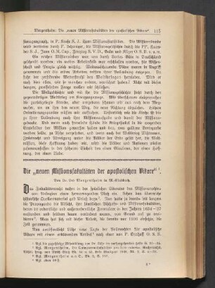 Die "neuen Missionsfakultäten der apostolischen Bikare"