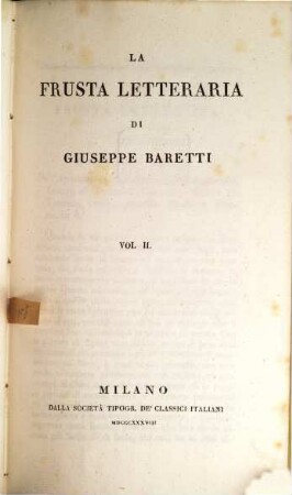 La frusta letteraria di Giuseppe Baretti, 2