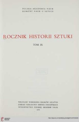 9: Rocznik Historii Sztuki