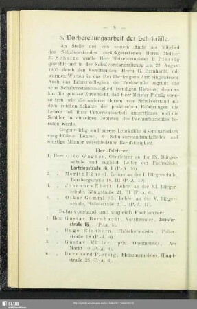 3. Vorbereitungsarbeit der Lehrkräfte
