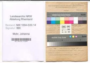 Entnazifizierung Johanna Mohr , geb. 10.11.1902 (Hausfrau)