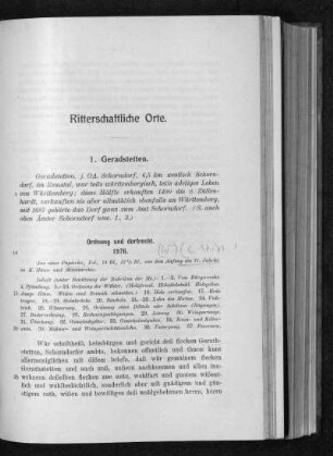 Ritterschaftliche Orte