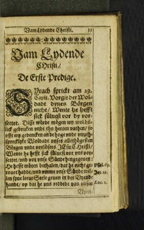 De Erste Predige. [u. a.]