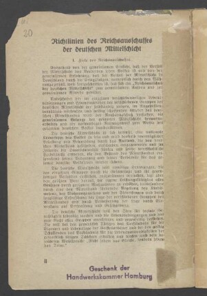 Richtlinien des Reichsausschusses der deutschen Mittelschicht