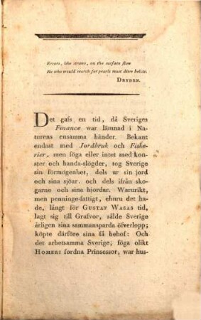 Sweriges finance ifrån år 1745 till år 1795 : dess grundsattser, dess utwägar, och dessas olyckliga fölgder