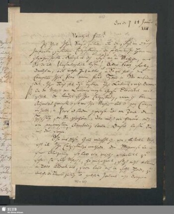 Nr. 45a-51a: Brief Böttigers an Spohn aus dem Jahr 1823