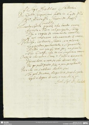 [Text 139: Sonett an Anton Maria Salvini]
