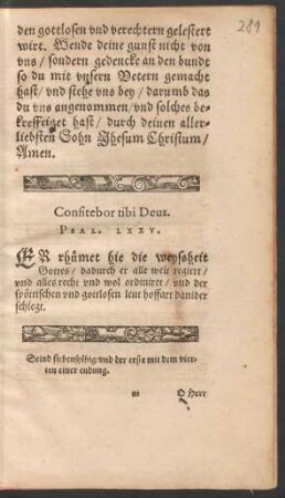 Confitebor tibi Deus. Psal. LXXV.