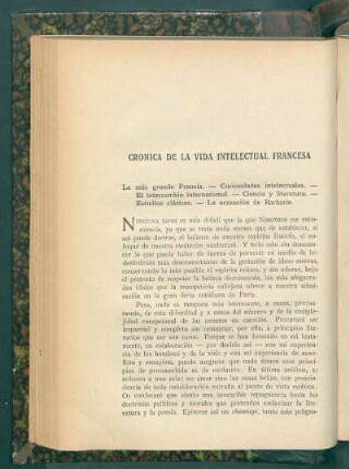 Crónica de la vida intelectual francesa