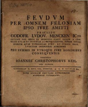 Fevdvm Per Omnem Feloniam Ipso Ivre Amitti