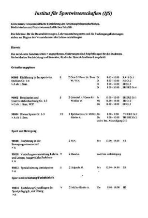 Institut für Sportwissenschaften (IfS)