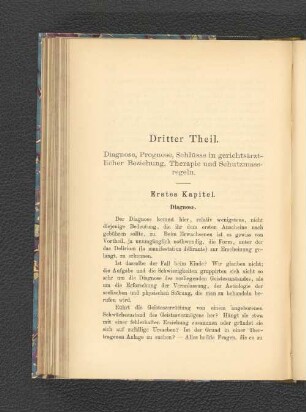 Erstes Kapitel. Diagnose.