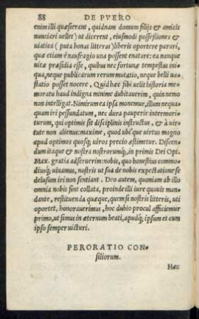 Peroratio Consiliorum.