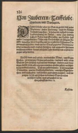 Von Zauberern/ Teuffelsbeschwörern/ und Warsagern.