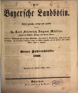Bayerische Landbötin. 1836, 1