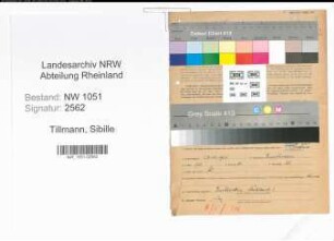 Entnazifizierung Sibille Tillmann , geb. 28.11.1901 ()