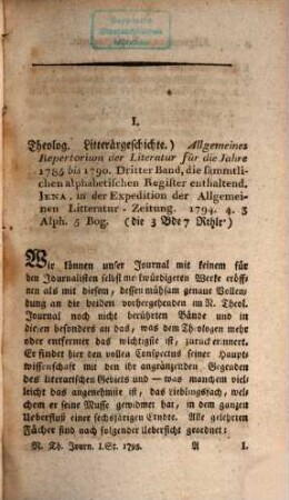 Neues theologisches Journal. 5, 5. 1795
