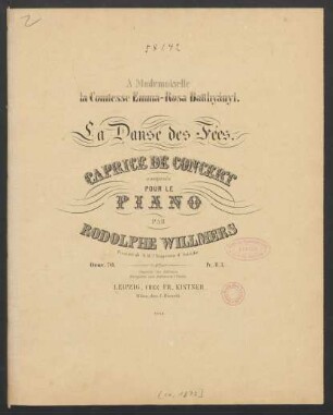 La Danse des Fées : Caprice de Concert ; Oeuv. 70