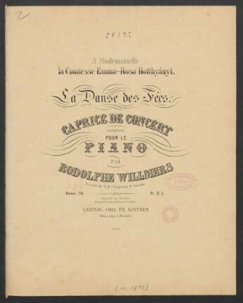 La Danse des Fées : Caprice de Concert ; Oeuv. 70