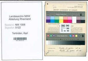Entnazifizierung Karl Terlinden , geb. 29.02.1896 (Gastwirt)