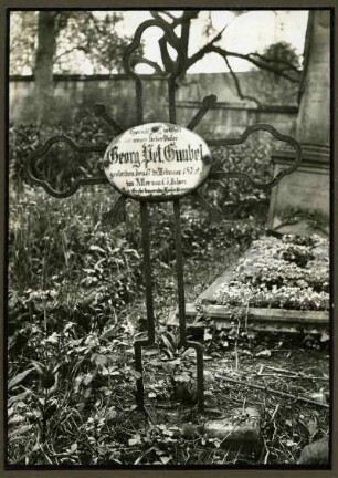 Friedhof. Grabkreuz Schmiedeeisen, Georg Peter Gimbel, 1872